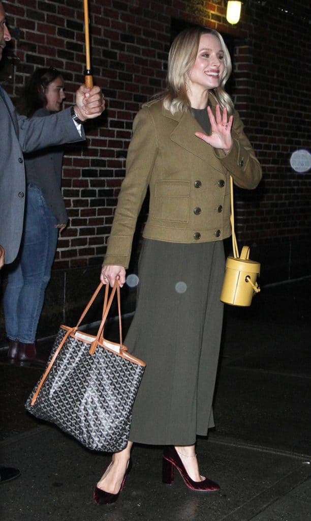 Goyard Blue and White Artois Tote bag worn by Reese Witherspoon
